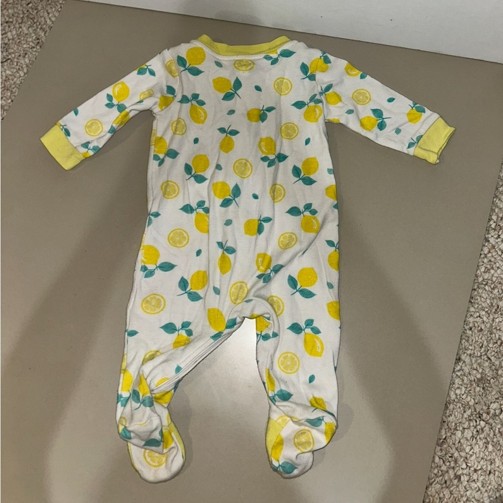 Koala Kids Lemon Pattern Footie 3-6M - Picture 3 of 4